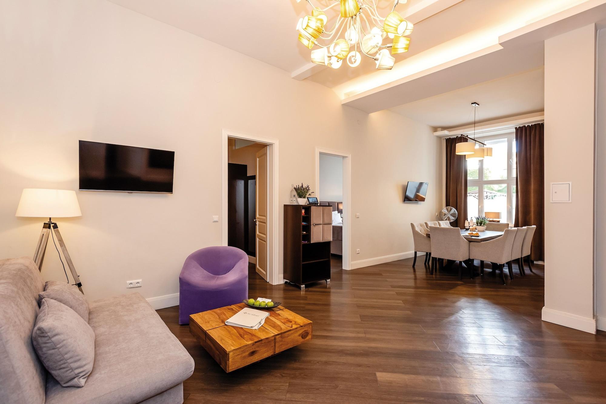 アラベル デザイン アパートメント ベルリン エクステリア 写真 A living room in a modern apartment